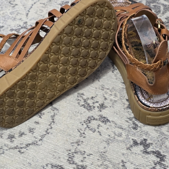 SAM EDELMAN Geana Gummy Bottom Leather Gladiator Platform Sandals 7.5 - Picture 6 of 6